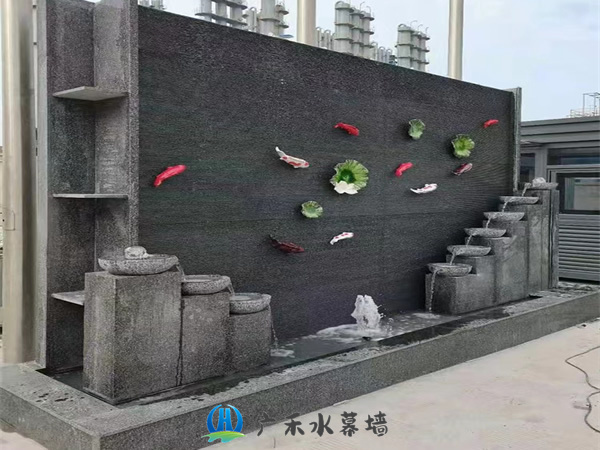 南京石材流水背景墙订做案例